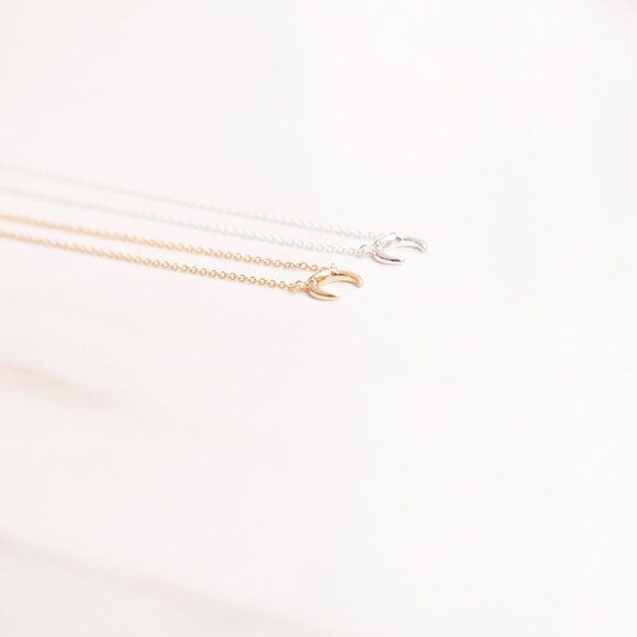 Crescent Moon Necklace | 14k Gold Plated - Picture 5 of 6